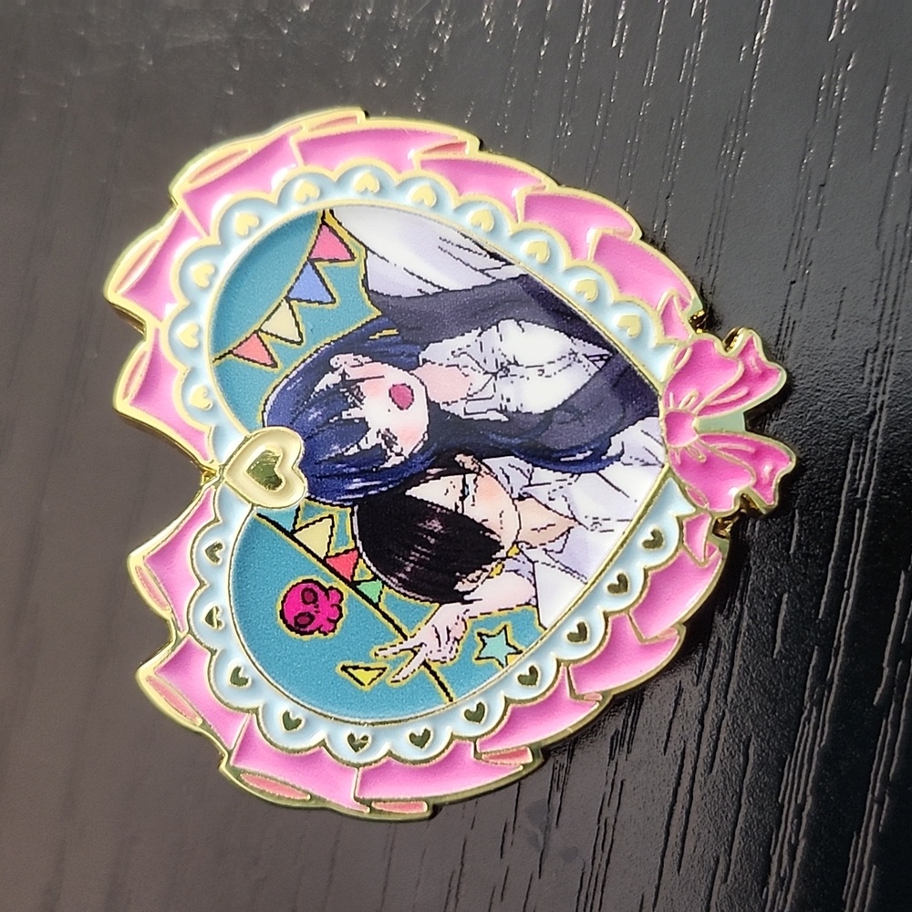 The Dangers In My Heart Shaped Anime Enamel Pin